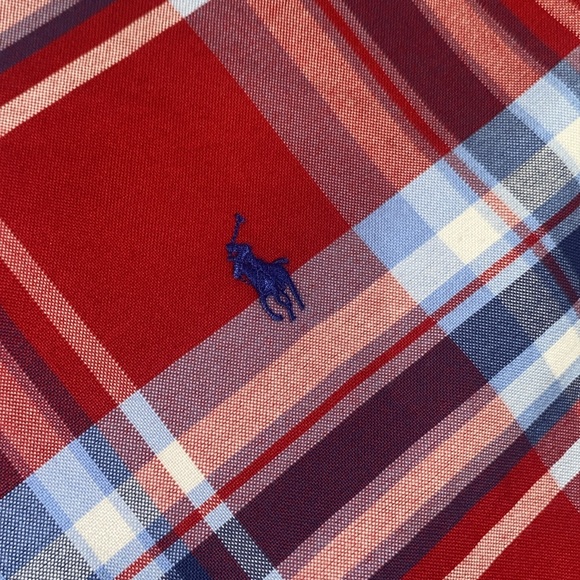 Polo by Ralph Lauren Red and Blue Casual Button Down short sleeve Shirt sz 2XB - Picture 6 of 8
